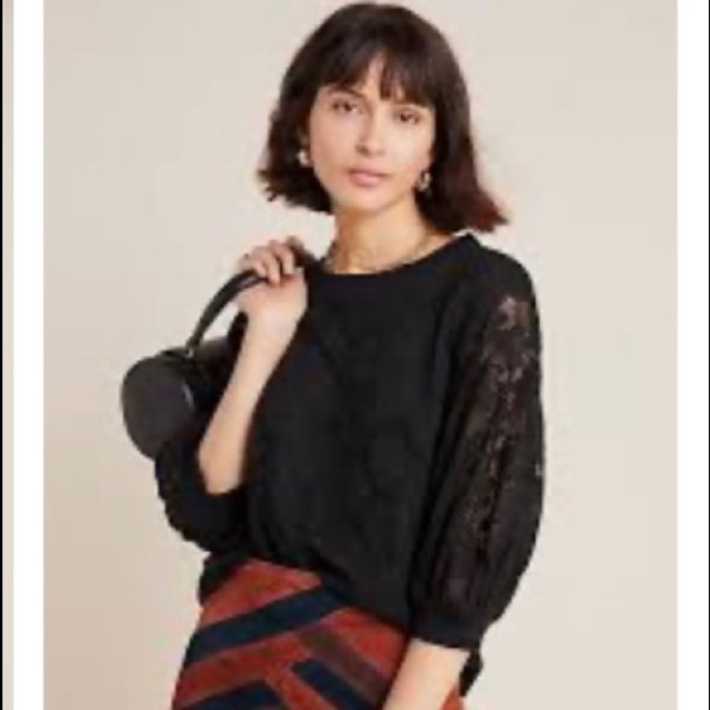 ANTHRO - ERI + ALI LACE TOP **NWT** Petite SP